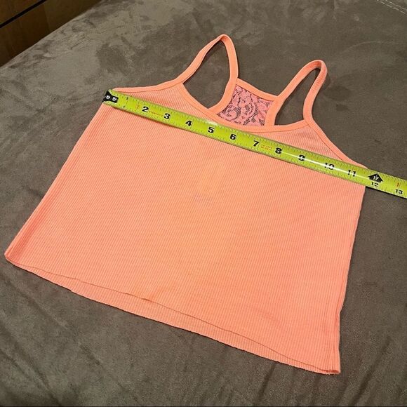 Salmon Lace Racerback Cropped Tank Top Junior’s Small 3-5 - Picture 5 of 5
